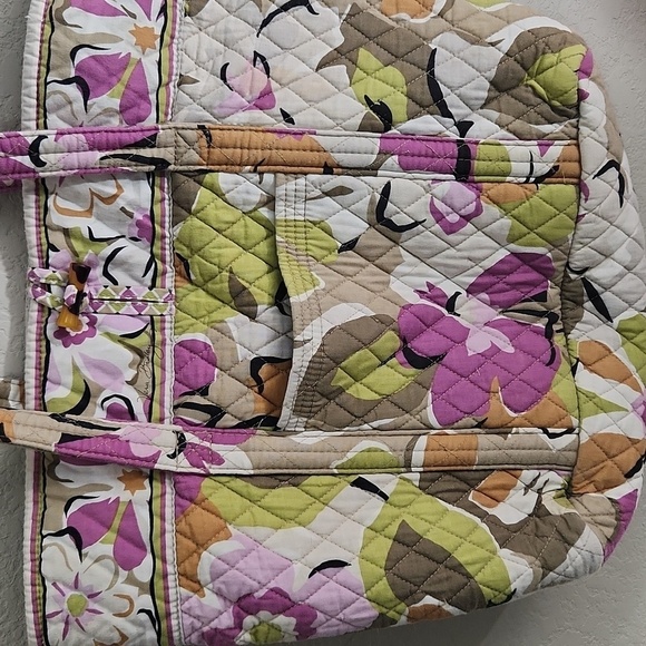 Vera Bradley floral shulder bag purse  side pocket side zip - Picture 2 of 13
